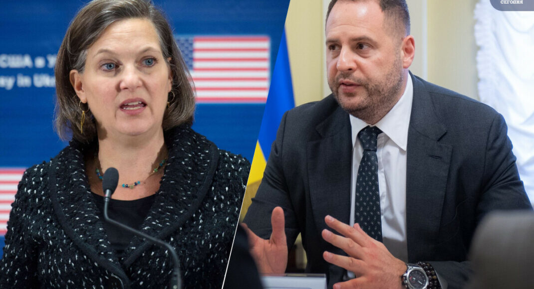 Кулеба і Єрмак обговорили політичні питання і ситуацію на Донбасі з Нуланд