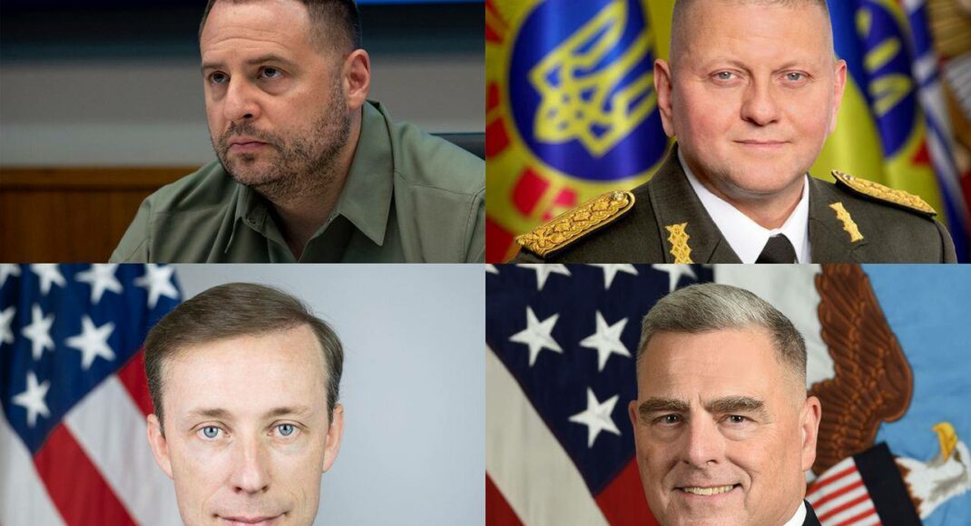 Залужний і Єрмак обговорили з радником Байдена і генералом Міллі ситуацію на фронті