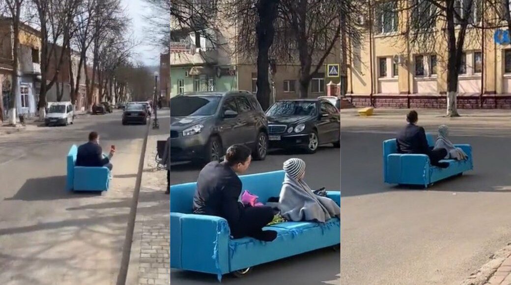 В Тернопольской области переселенец из Славянска ездит на диване