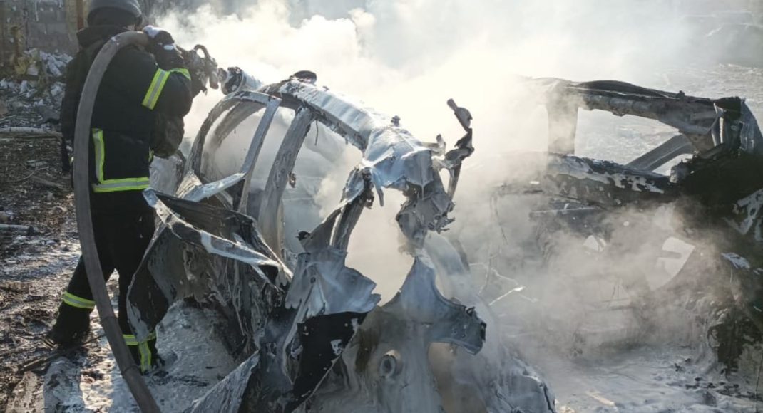 Унаслідок російського удару загорівся автомобіль у селі Волноваського району